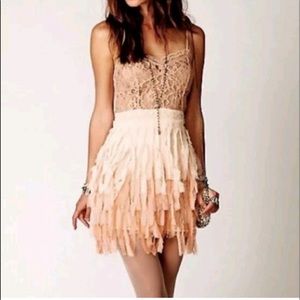 Free People BOHO FESTIVAL Intimately PEACH 🍑 Ombre Lace Slip S NWOT